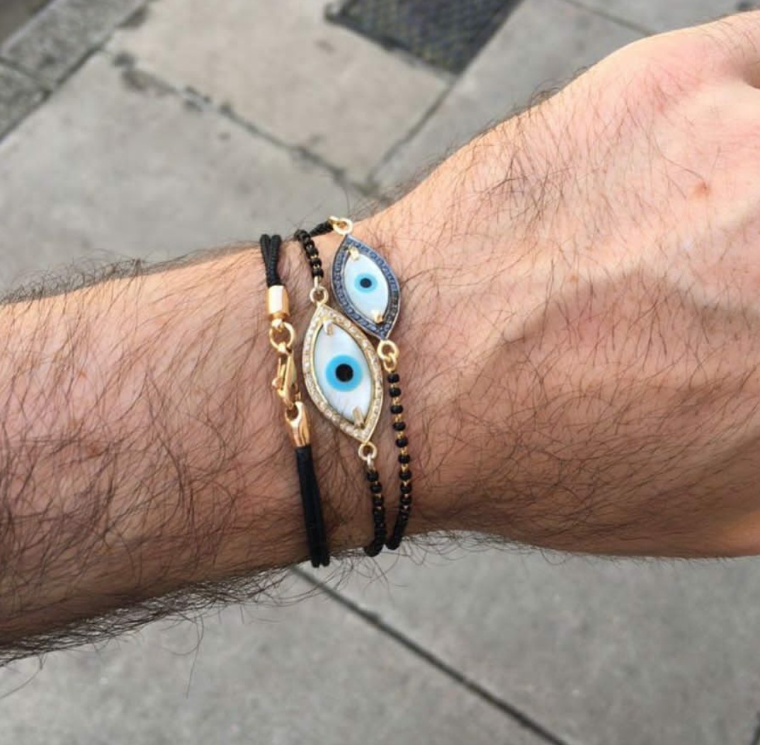 Amazon.com: 14k Gold Evil Eye Station Bracelet | Multi Blue Eyes | Greek &  Turkish Traditional Jewelry | Gift for Women, Girls, Mother's Day, and  Christmas : Handmade Products